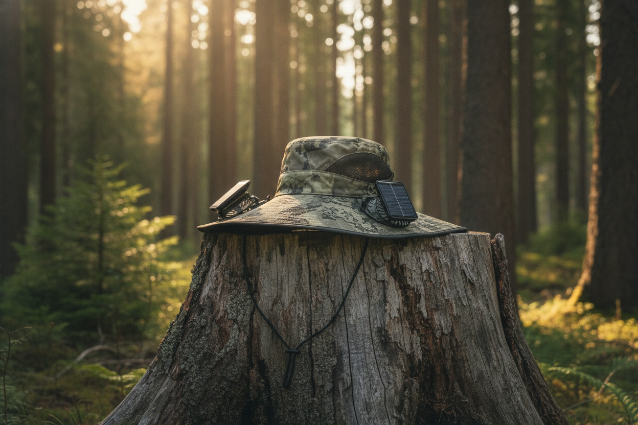 Stay Cool Anywhere. Solar-Powered Cooling Sun Hat.