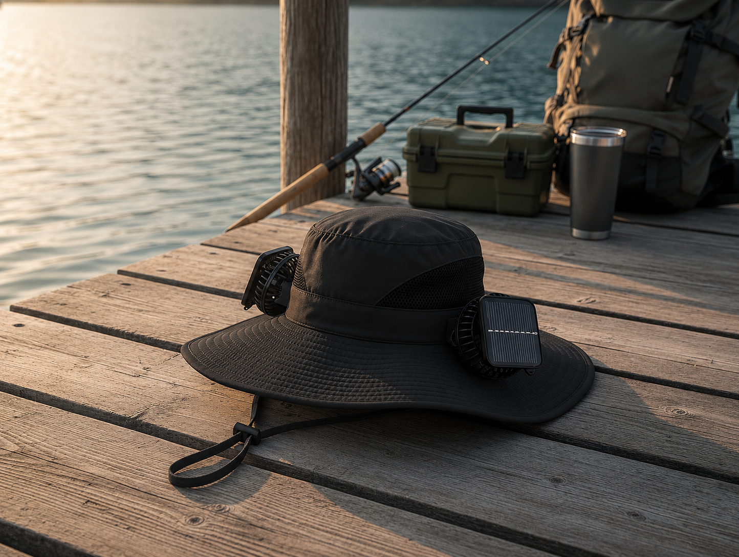Stay Cool Anywhere. Solar-Powered Cooling Sun Hat.