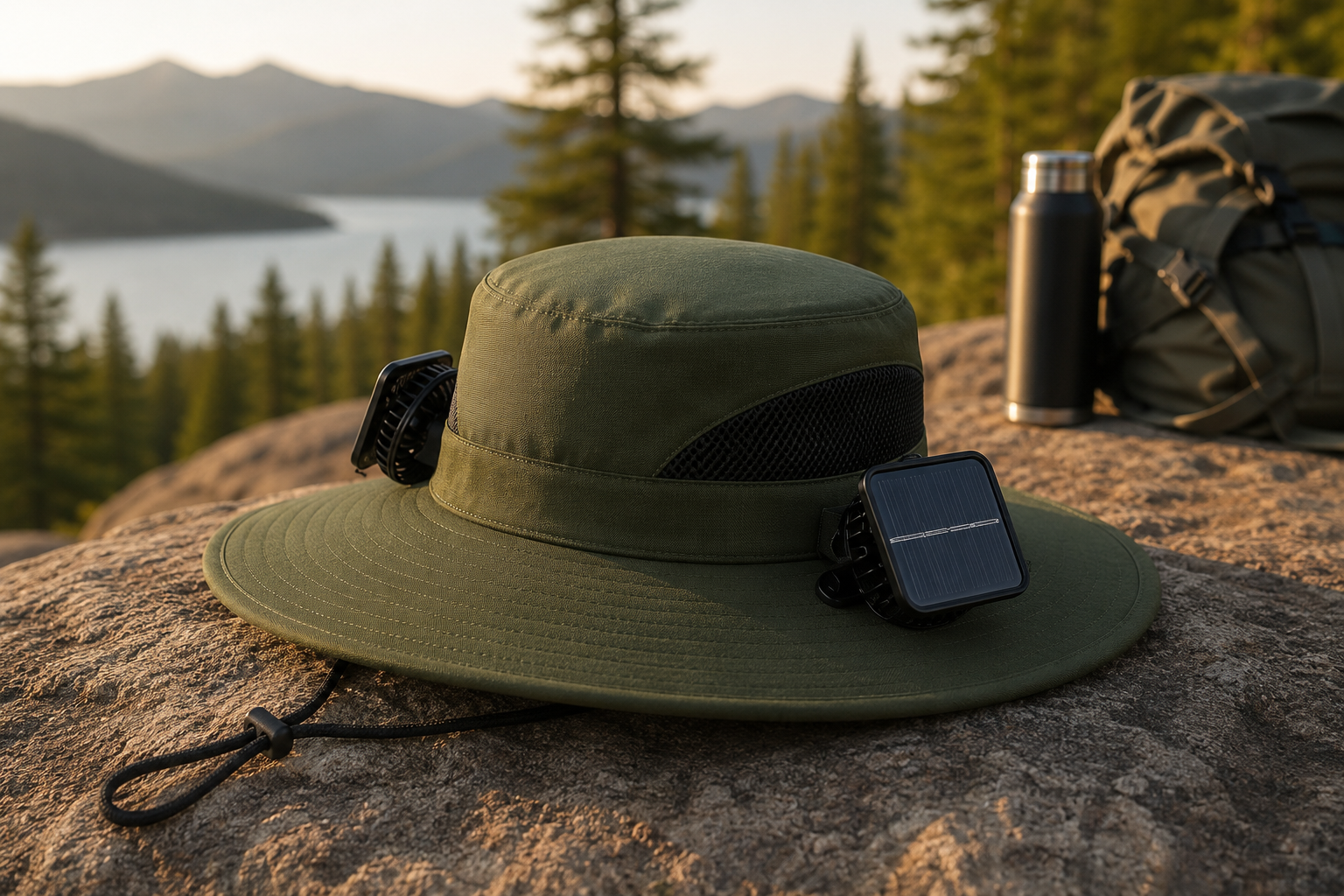 Stay Cool Anywhere. Solar-Powered Cooling Sun Hat.